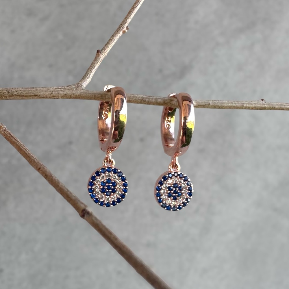 Evil eye hoop earrings